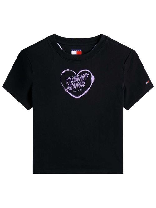 T-shirt nera in cotone Tommy Jeans | DW0DW21390BDS
